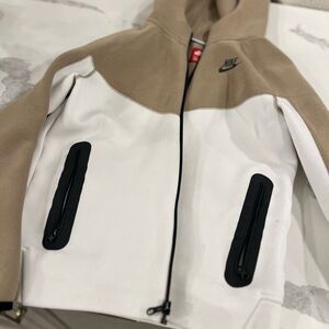 Nike Beige and White Jacket with Black Accents